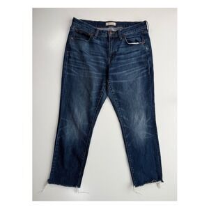 MADEWELL The Slim Boyjean Jeans Womens 27 (31x26) Blue Boyfriend Raw Hem Cropped